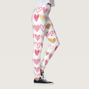 Hand Drawn Heart Pattern ID470 Leggings