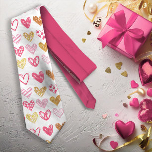 Hand Drawn Heart Pattern ID470 Tie