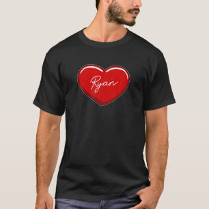 Hand Drawn Heart Ryan - First Name Hearts I Love R T-Shirt