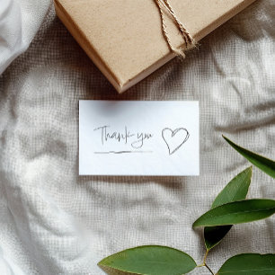 Hand drawn heart thank you enclosure card