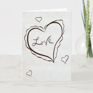 Hand Drawn Heart Valentine's Day Card