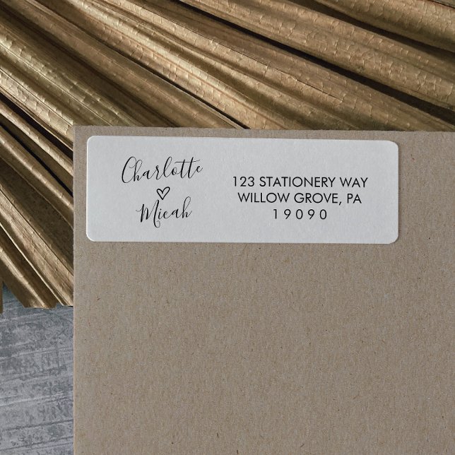Hand Drawn Heart Wedding Return Address Label (Creator Uploaded)