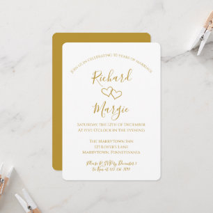 Hand Drawn Hearts 50th Wedding Anniversary Party Invitation