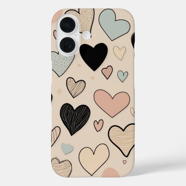 Hand-Drawn Hearts Case-Mate iPhone Case (Back)