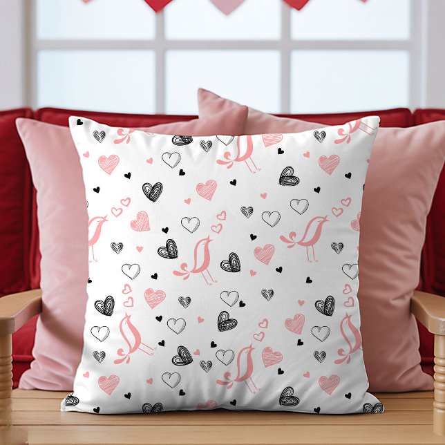 Hand Drawn Hearts Pillow Romantic Love Gift Design (Hand Drawn Hearts Pillow Romantic Love Gift Design

)
