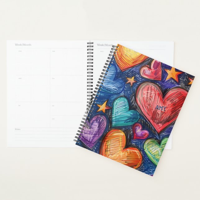 Hand Drawn Hearts & Stars Planner (Display)
