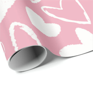 Hand-Drawn Hearts Wrapping Paper