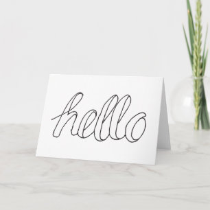 Hand Drawn Hi Hello Art Greetings Text Art Card