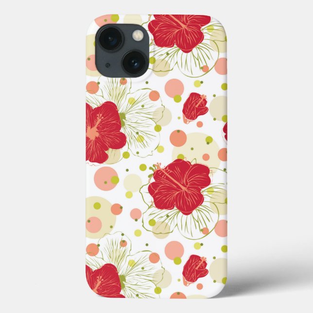 Hand Drawn Hibiscus Pattern Case-Mate iPhone Case (Back)