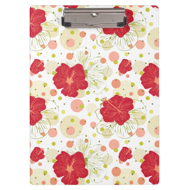 Hand Drawn Hibiscus Pattern Clipboard (Front)