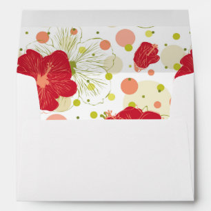 Hand Drawn Hibiscus Pattern Envelopes