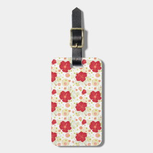 Hand Drawn Hibiscus Pattern Luggage Tag
