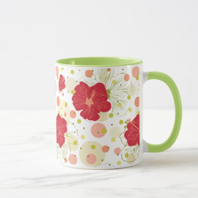 Hand Drawn Hibiscus Pattern Mug (Right)