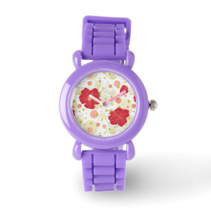 Hand Drawn Hibiscus Pattern Watch