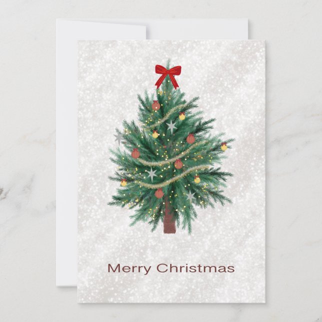 Hand Drawn Holiday Tree Card (Front)