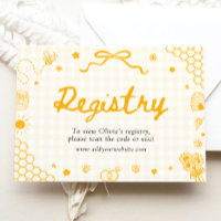 Hand Drawn Honey Bee Bridal Shower Registry Card