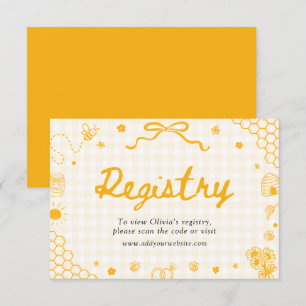 Hand Drawn Honey Bee Bridal Shower Registry Card