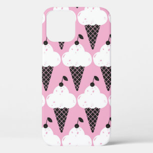Hand drawn ice cream seamless pattern. Vintage sty iPhone 12 Case