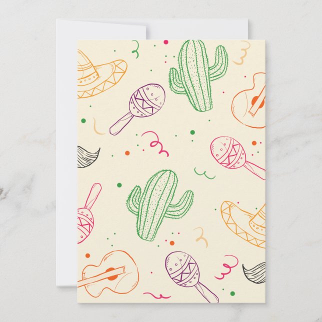 Hand Drawn Illustration Of Cinco De Mayo Day Holiday Card (Front)
