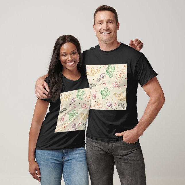 Hand Drawn Illustration Of Cinco De Mayo Day T-Shirt (Unisex)