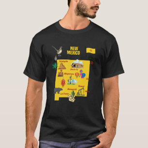 Hand Drawn Illustration of New Mexico Map Tourist T-Shirt