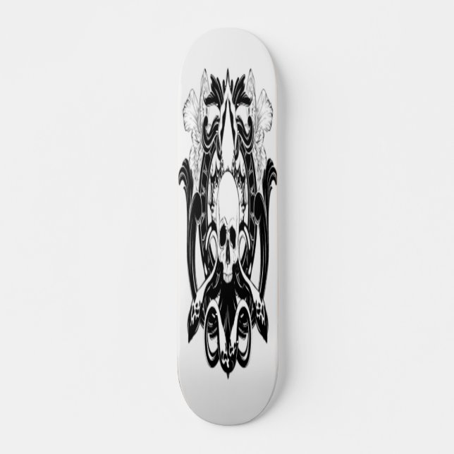 Hand Drawn Illustration of Skull and Squid Skateboard (Front)