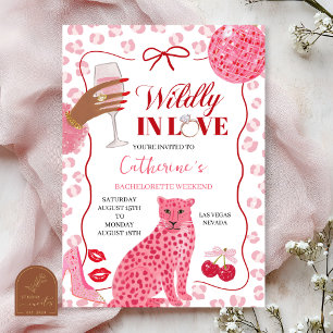 Hand Drawn Illustration Pink Bachelorette Weekend Invitation