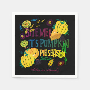 Hand-drawn illustration Pumpkin Pie Season Napkin