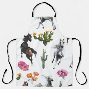 Hand drawn illustration. Seamless pattern. Cute ca Apron
