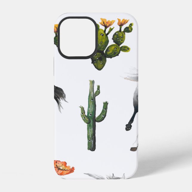 Hand drawn illustration. Seamless pattern. Cute ca iPhone Case (Back)
