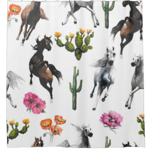 Hand drawn illustration. Seamless pattern. Cute ca Shower Curtain