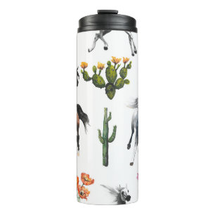 Hand drawn illustration. Seamless pattern. Cute ca Thermal Tumbler