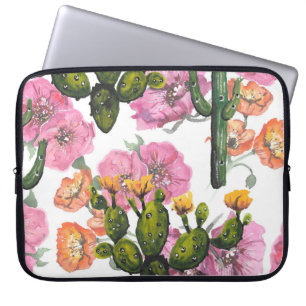 Hand drawn illustration. Watercolor drawing. Cute Laptop Sleeve
