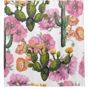 Hand drawn illustration. Watercolor drawing. Cute Shower Curtain