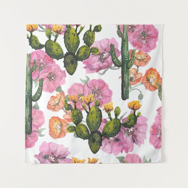 Hand drawn illustration. Watercolor drawing. Cute  Tapestry (Front)