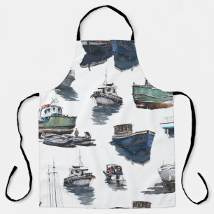 Hand drawn illustration. Watercolor seamless patte Apron