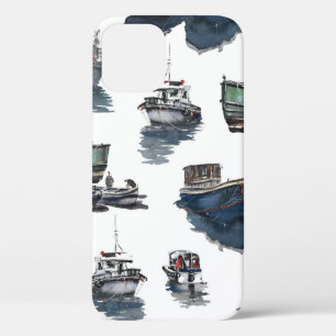 Hand drawn illustration. Watercolor seamless patte iPhone 12 Case