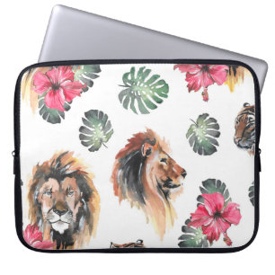Hand drawn illustration. Watercolor seamless patte Laptop Sleeve