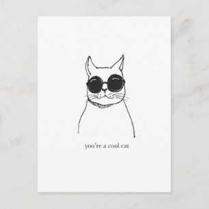 Hand drawn illustration "You're a cool cat" Postcard