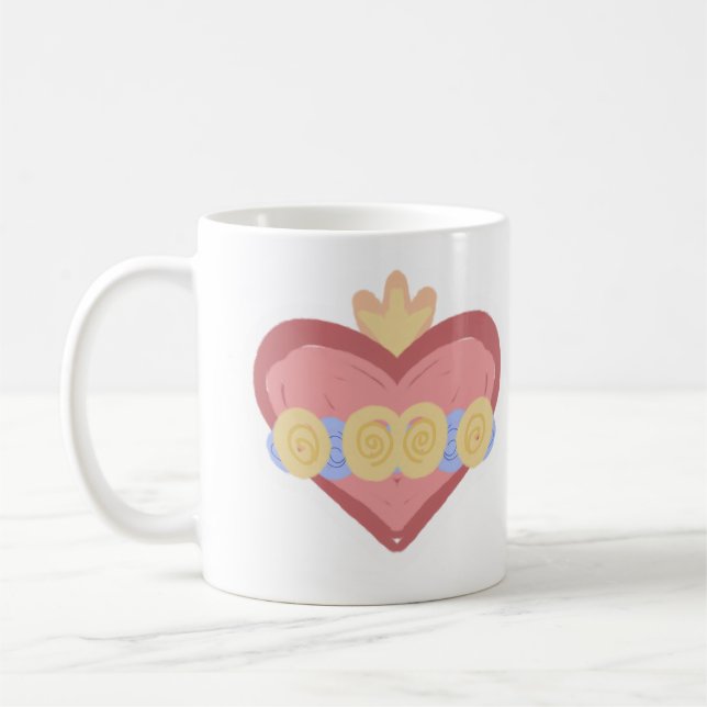 Hand-drawn Immaculate Heart of Mary Mug (Left)