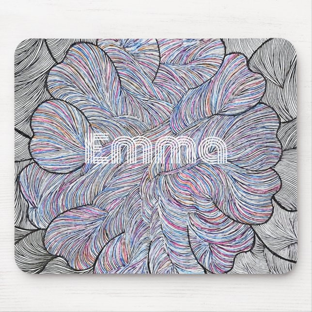 Hand Drawn Intricate Floral Mousepad (Front)