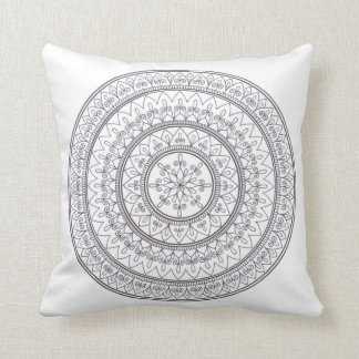 Hand Drawn Intricate Mandala Art For Colouring In Cushion