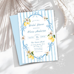 Hand Drawn Italian Coastal Lemon Bridal Shower Invitation