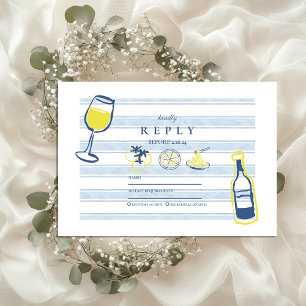 Hand Drawn Italian Food Wedding RSVP Card