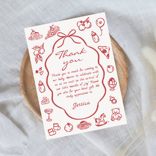 Hand Drawn Italian Lemon Baby Shower Thank You Card