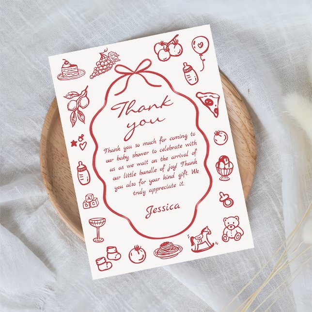 Hand Drawn Italian Lemon Baby Shower Thank You Card (Creator Uploaded)