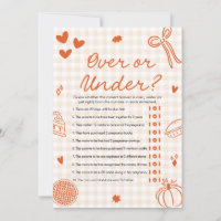 Hand Drawn Italian Over Or Under Baby Shower Game