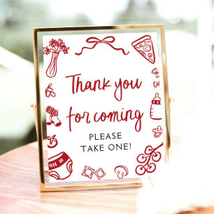 Hand Drawn Italian Thank you for coming Sign
