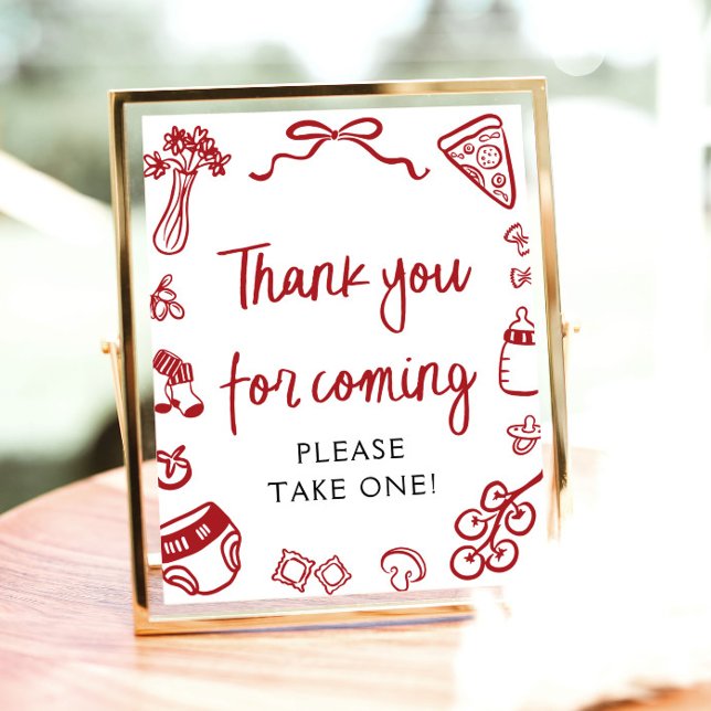 Hand Drawn Italian Thank you for coming Sign (Hand Drawn Italian Thank you for coming Sign)