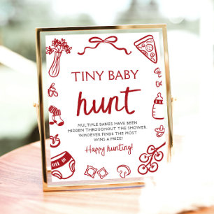 Hand Drawn Italian Tiny Baby Hunt Baby Shower Poster